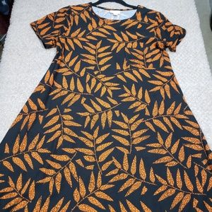 Lularoe Carly dress halloween black and orange